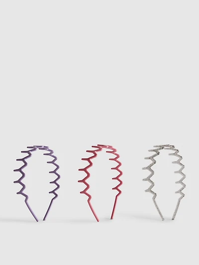 Girls Multi 3pk Zig Zag Headbands