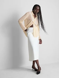 Curved-Hem Relaxed Button-Down Shirt