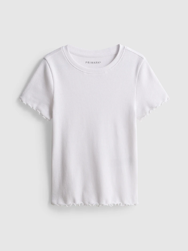 1.5-8yrs | Ribbed Lettuce Trim T-Shirt