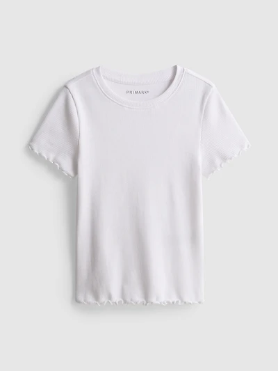 1.5-8yrs | Ribbed Lettuce Trim T-Shirt