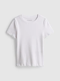1.5-8yrs | Ribbed Lettuce Trim T-Shirt
