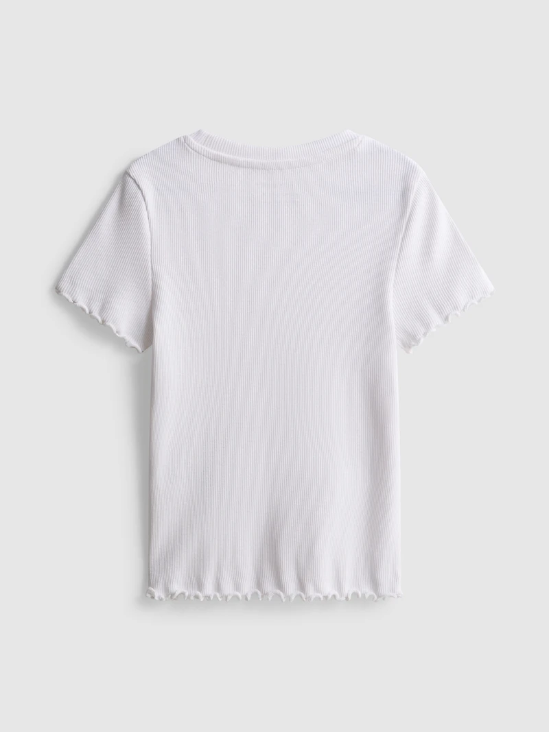 1.5-8yrs | Ribbed Lettuce Trim T-Shirt