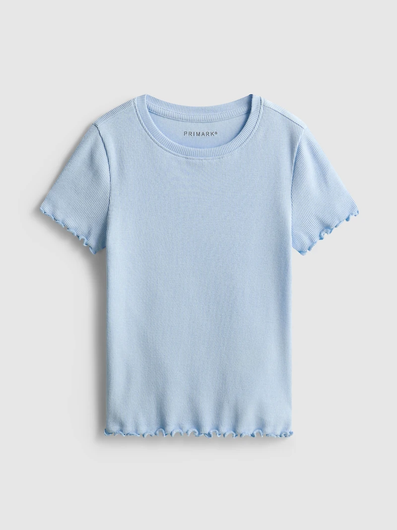 1.5-8yrs | Ribbed Lettuce Trim T-Shirt