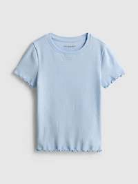 1.5-8yrs | Ribbed Lettuce Trim T-Shirt