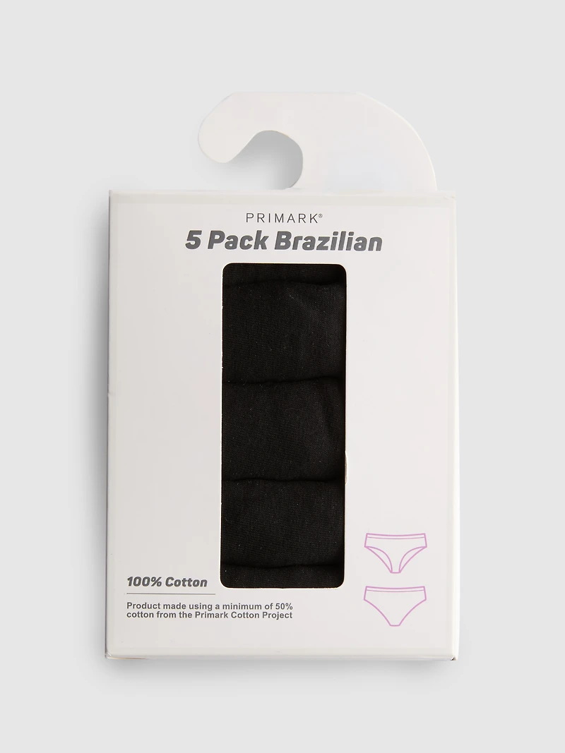 5-Pack Cotton Brazilian Briefs