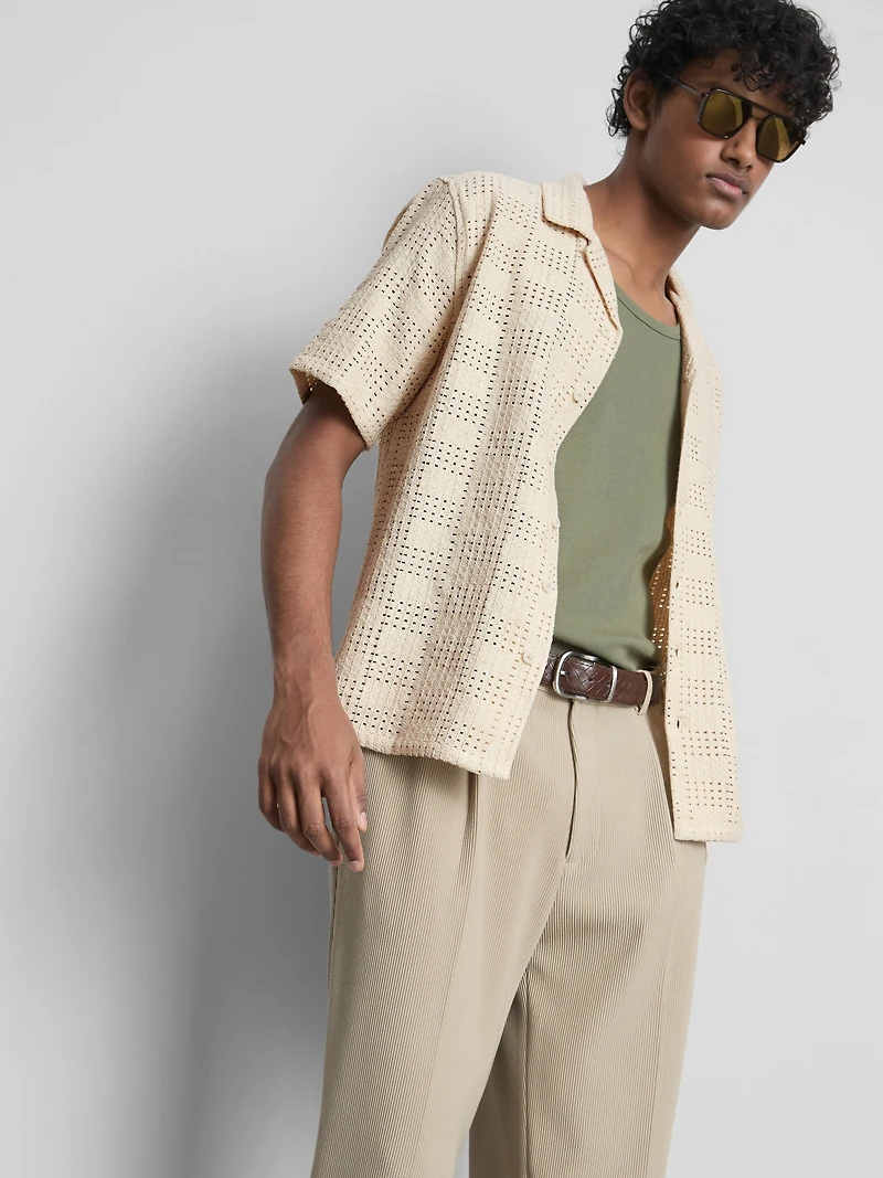 Checkerboard Crochet Shirt