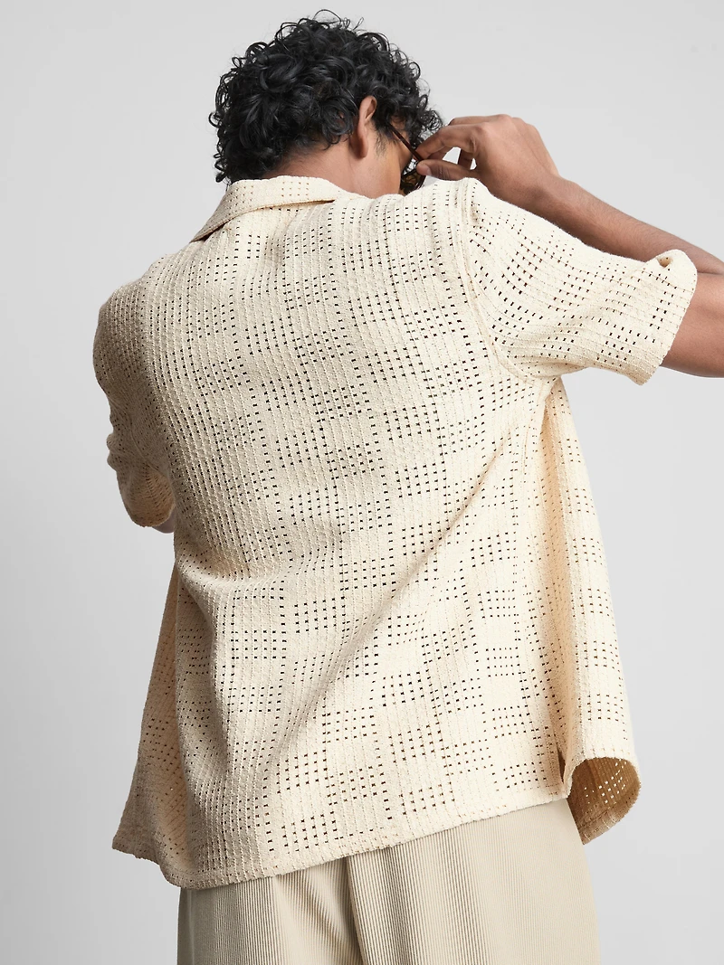 Checkerboard Crochet Shirt