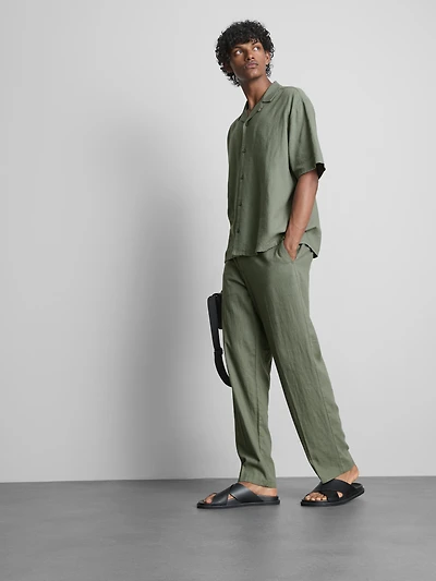 The Edit Linen Blend Relaxed Pants