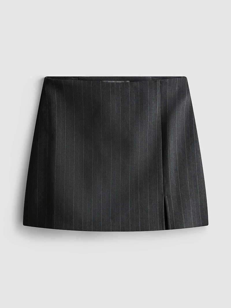 Pinstripe A-Line Mini Skirt