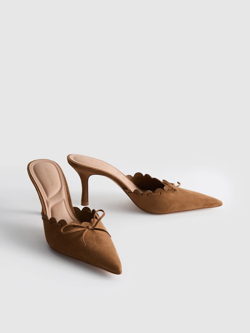 Scalloped Mule Heels