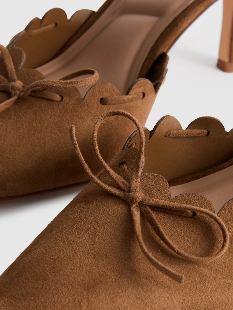 Scalloped Mule Heels