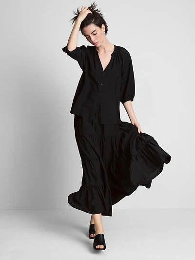 3/4 Sleeve V-Neck Blouse