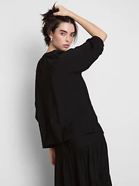 3/4 Sleeve V-Neck Blouse