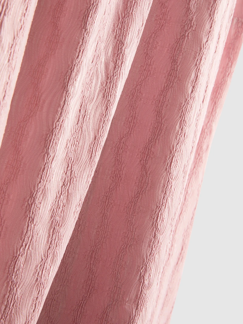 Crinkle Cap-Sleeve Mini Dress