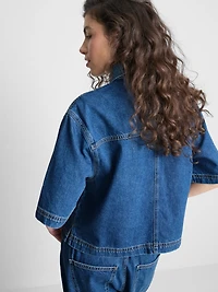 The Primark Scene | Cropped Denim Button-Down Shirt