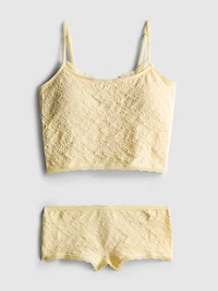 Jacquard Cami and Boy Shorts Set