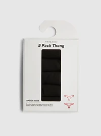 5pk Pure Cotton Thongs