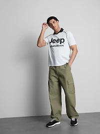 Men's White Jeep Logo Mesh T-Shirt
