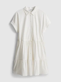Short-Sleeve Tiered Mini Dress