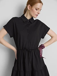 Short-Sleeve Tiered Mini Dress