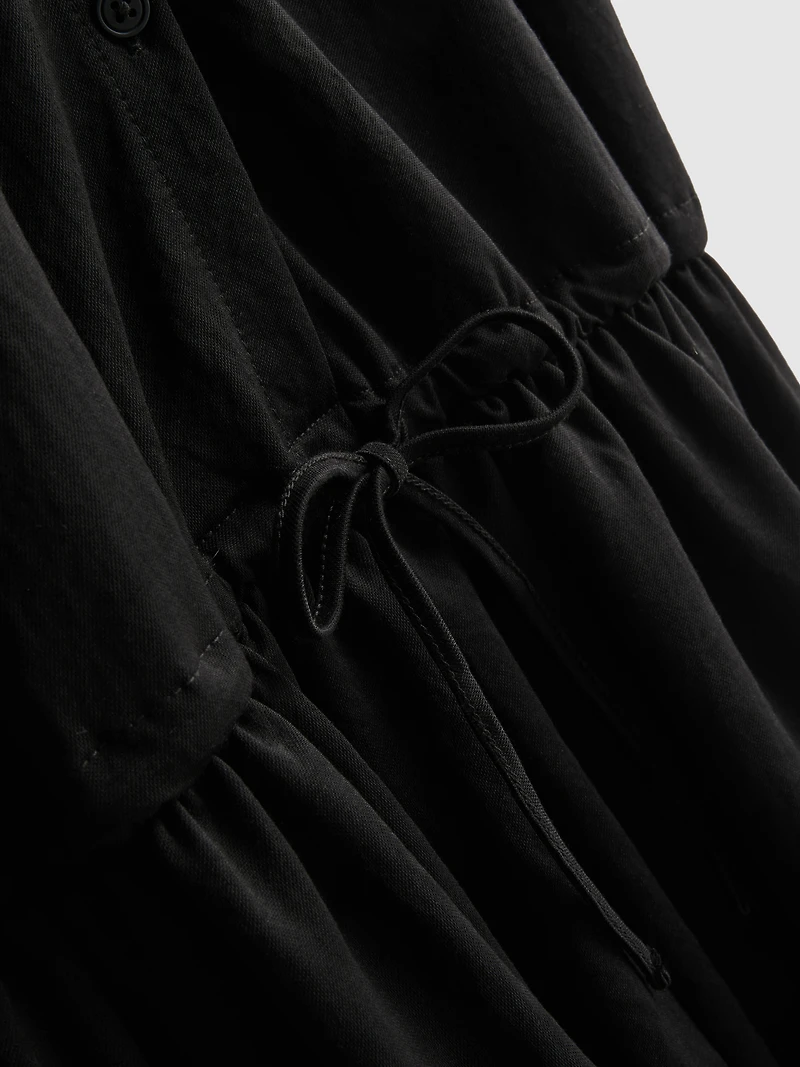 Short-Sleeve Tiered Mini Dress