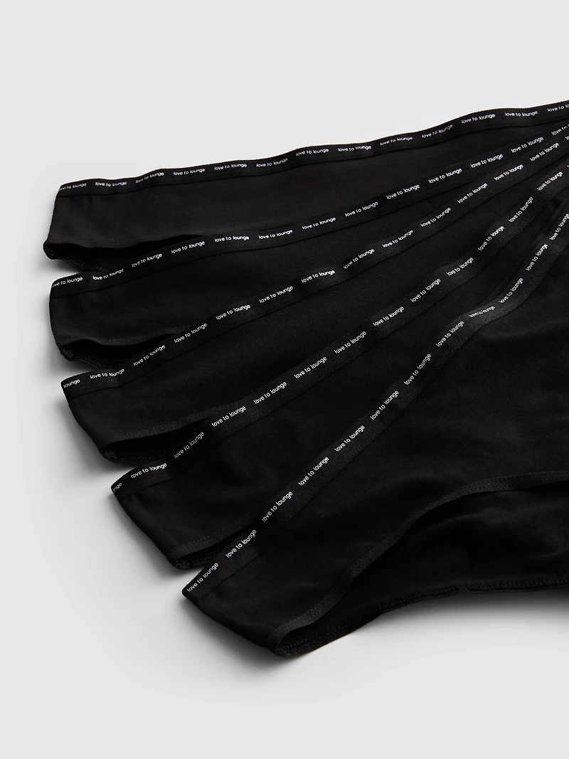 5pk Love To Lounge Cotton Rich Brazilian Briefs