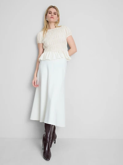 Shirred Short-Sleeve Top