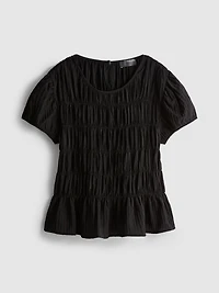 Shirred Short-Sleeve Top
