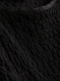 Long-Sleeve Textured Midi Dress