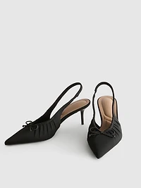Ruched Slingback Court Heels