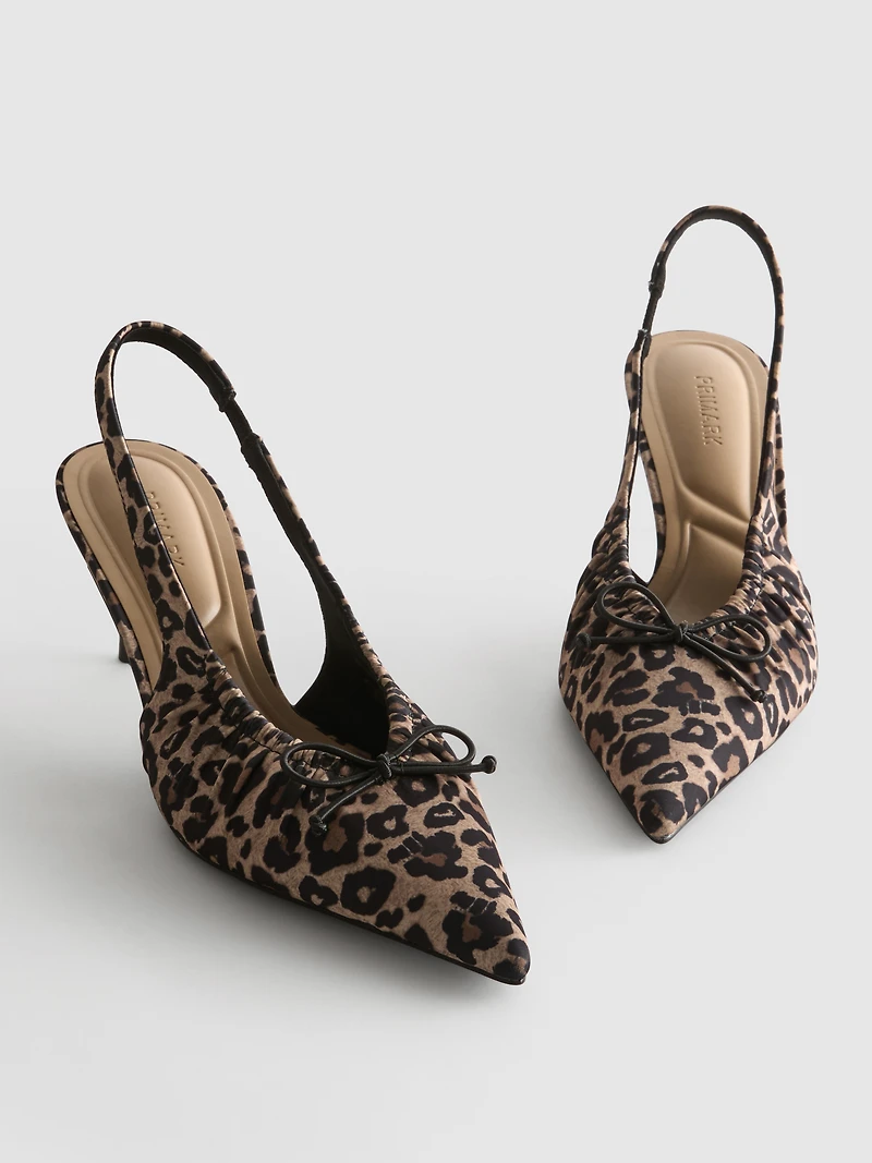 Ruched Slingback Court Heels