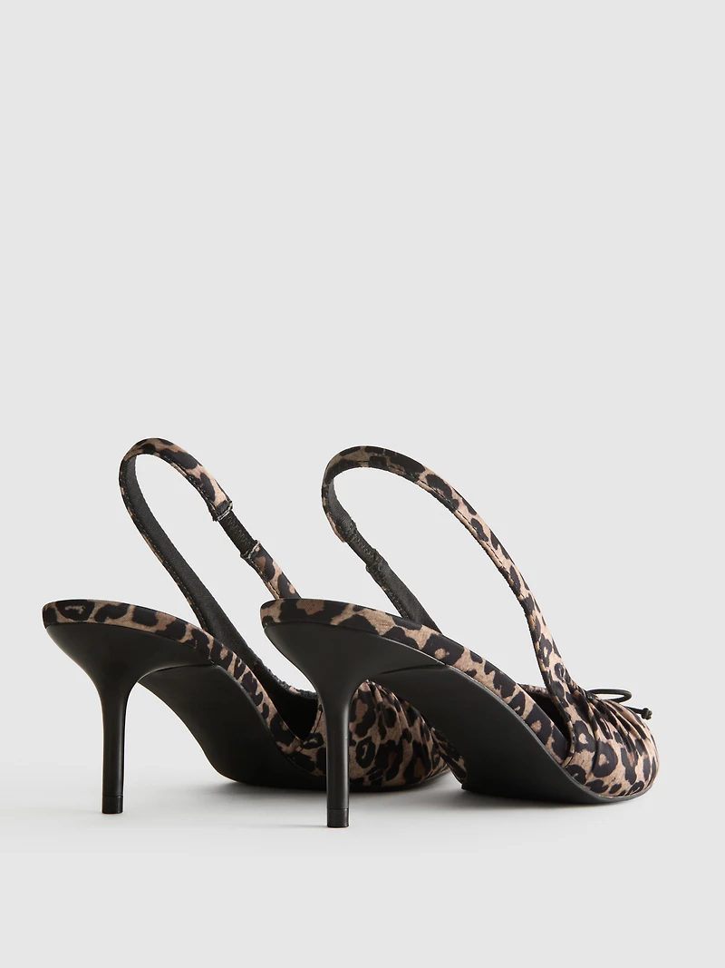 Ruched Slingback Court Heels