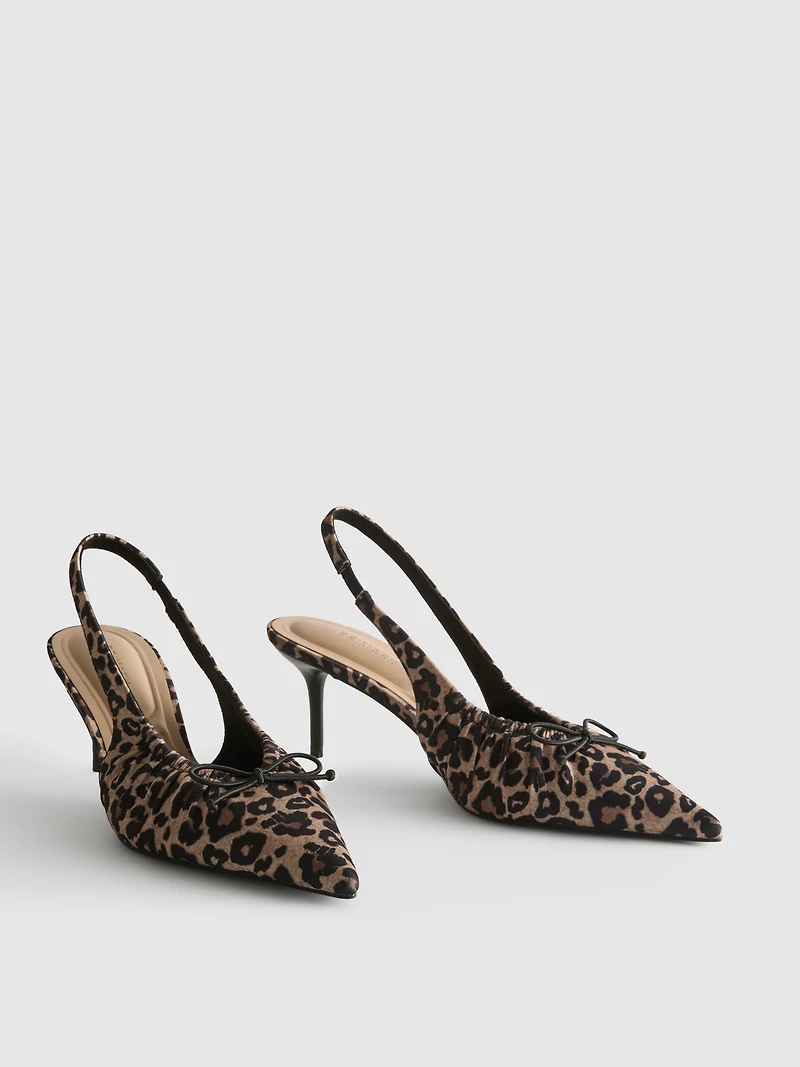 Ruched Slingback Court Heels