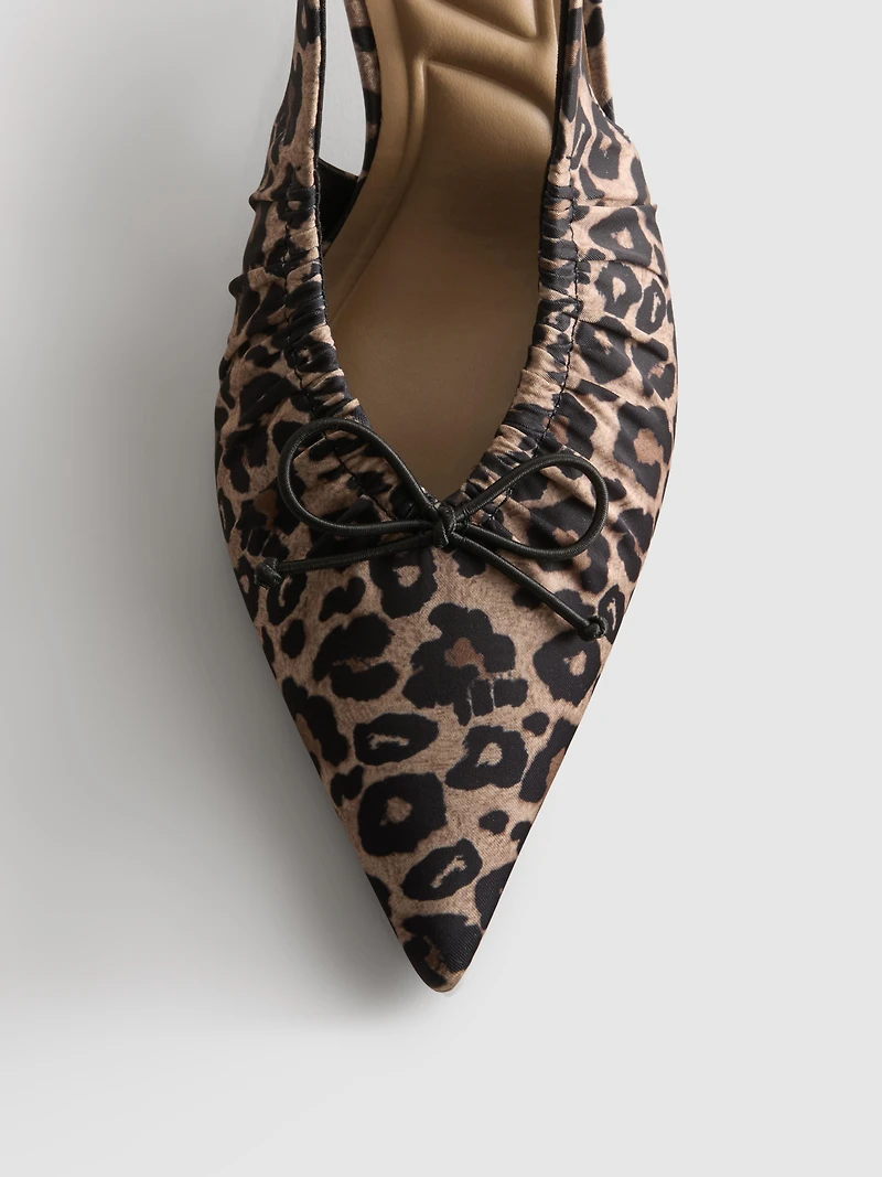 Ruched Slingback Court Heels