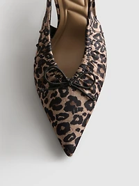 Ruched Slingback Court Heels