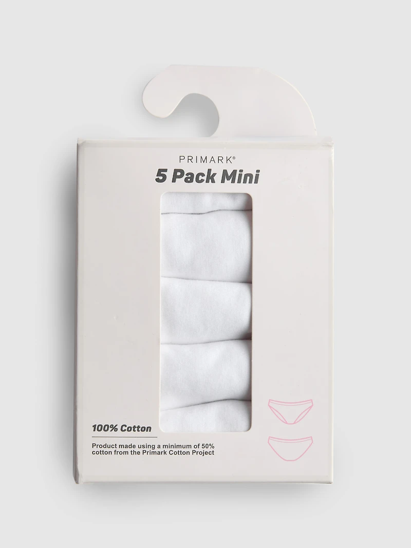 5pk Pure Cotton Mini Briefs