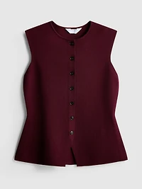 The Edit Knitted Button-Through Tank Top