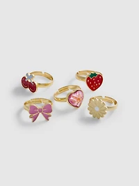 5-Pack Charm Rings