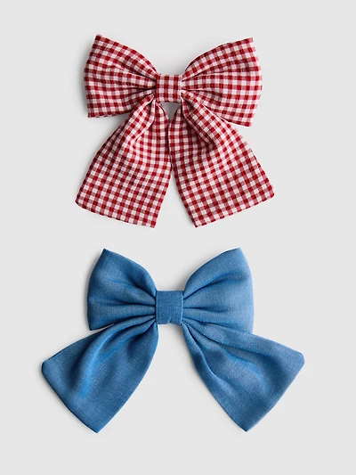 2pk Bow Hair Clips