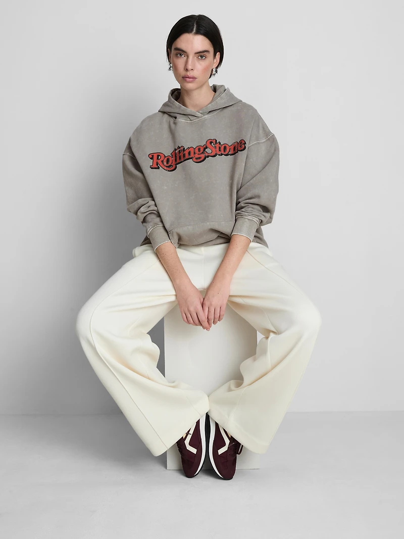 The Rolling Stones Cotton Rich Washed Oversized Hoodie