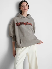 The Rolling Stones Cotton Rich Washed Oversized Hoodie