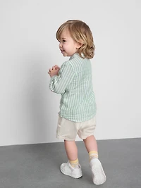 0-36mths | Band Collar Shirt and Shorts Set