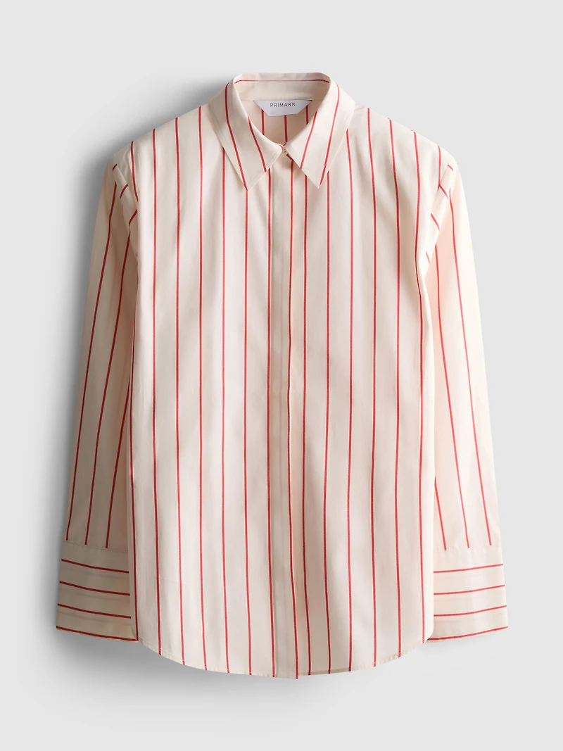 Cotton Poplin Tie Waist Shirt