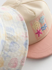 2pk Seaside Baby Hat Set
