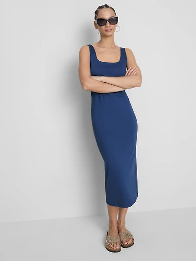 Second Skin Square Neck Midi Dress
