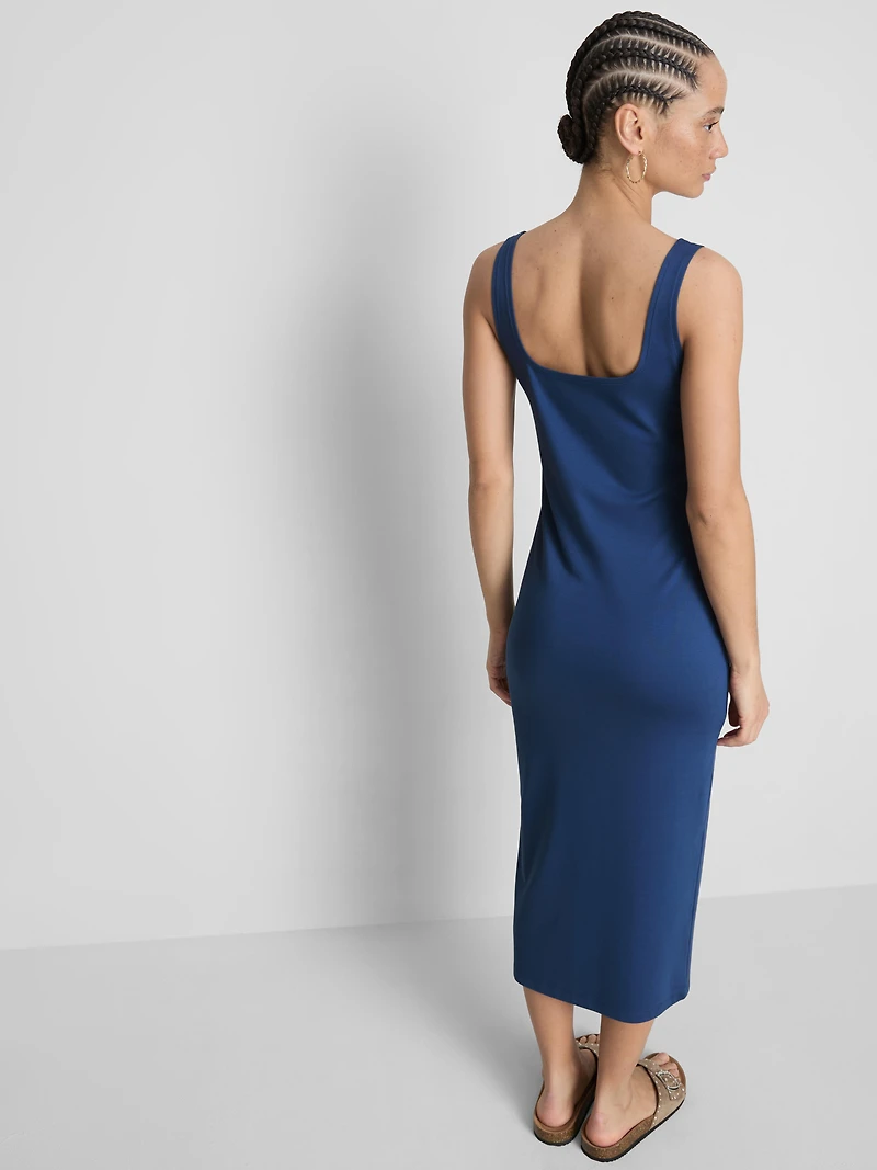 Second Skin Square Neck Midi Dress