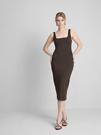 Second Skin Square Neck Midi Dress
