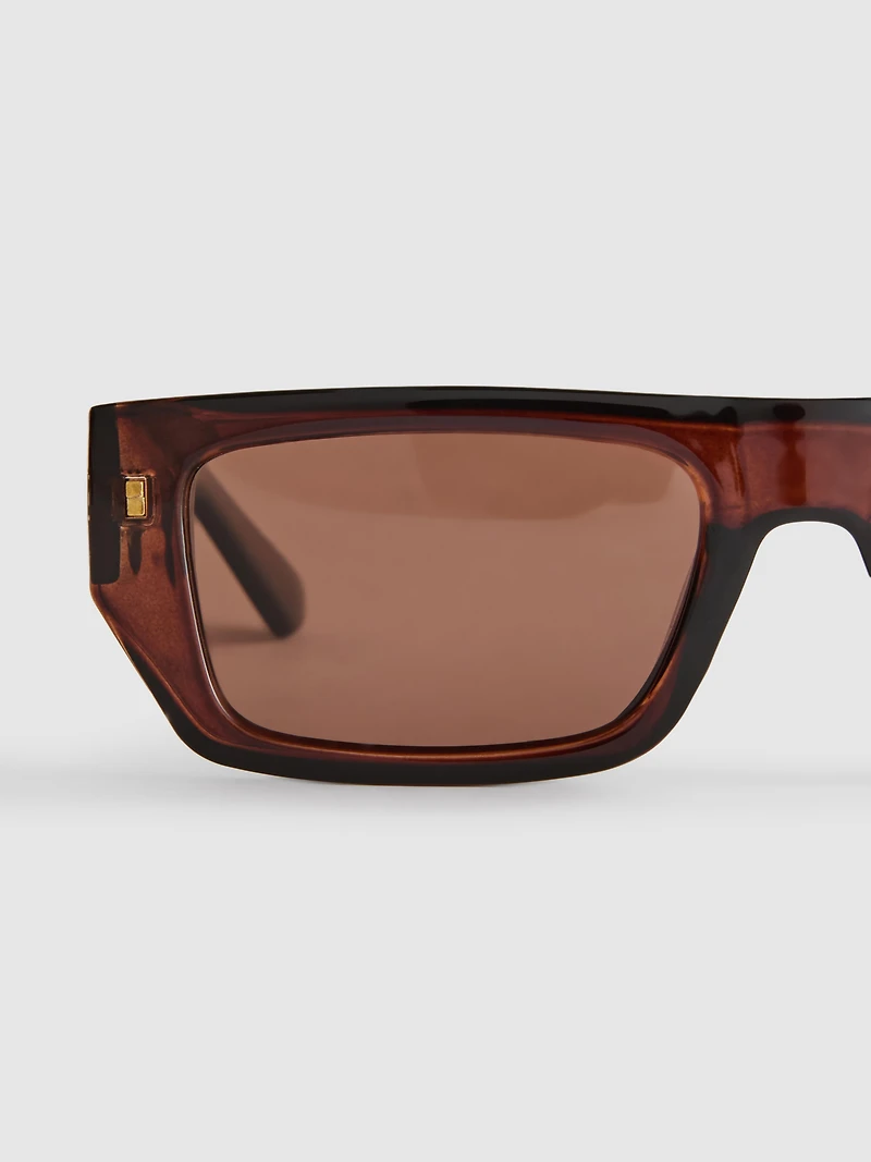 Rectangle Frame Slim Sunglasses