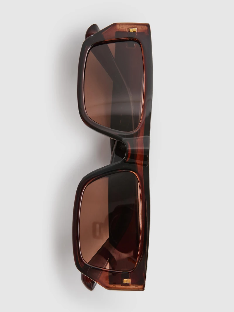 Rectangle Frame Slim Sunglasses