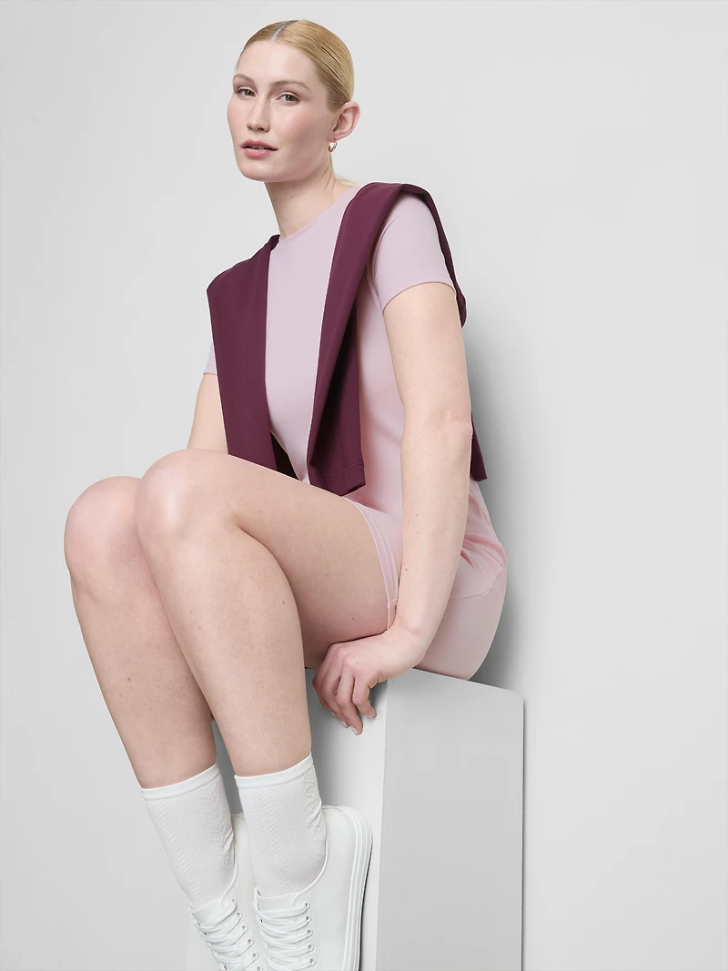 Ribbed Bodycon Mini T-Shirt Dress